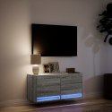 Ścienna szafka TV z LED, szary dąb sonoma, 80x31x35 cm  Lumarko!