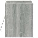 Ścienna szafka TV z LED, szary dąb sonoma, 80x31x35 cm  Lumarko!