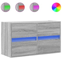 Ścienna szafka TV z LED, szary dąb sonoma, 80x31x45 cm  Lumarko!