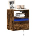 Ścienne szafki TV z LED, 2 szt., przydymiony dąb, 41x31x45 cm  Lumarko!