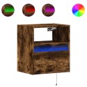 Ścienne szafki TV z LED, 2 szt., przydymiony dąb, 41x31x45 cm  Lumarko!