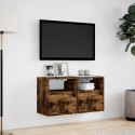 Ścienne szafki TV z LED, 2 szt., przydymiony dąb, 41x31x45 cm  Lumarko!