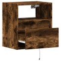 Ścienne szafki TV z LED, 2 szt., przydymiony dąb, 41x31x45 cm  Lumarko!