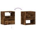 Ścienne szafki TV z LED, 2 szt., przydymiony dąb, 41x31x45 cm  Lumarko!