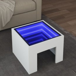 Stolik kawowy z LED Infinity, biały, 40x40x30 cm  Lumarko!