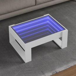 Stolik kawowy z LED Infinity, biały, 70x53x30 cm  Lumarko!