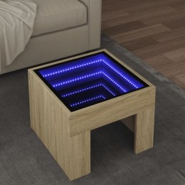 Stolik kawowy z LED Infinity, dąb sonoma, 40x40x30 cm  Lumarko!