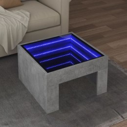 Stolik kawowy z LED Infinity, szarość betonu, 50x50x30 cm  Lumarko!