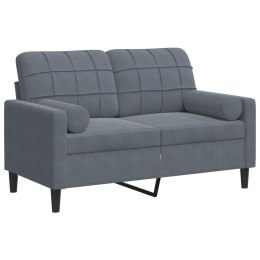 2-osobowa sofa z poduszkami, ciemnoszara, 120 cm, aksamit  Lumarko!