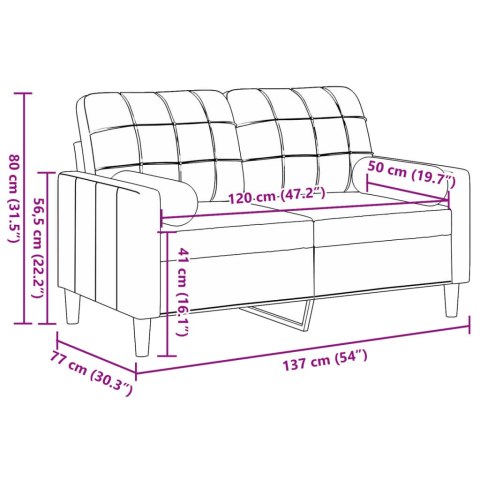 2-osobowa sofa z poduszkami, ciemnoszara, 120 cm, aksamit  Lumarko!