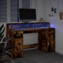 Biurko z podświetleniem LED, przydymiony dąb, 140x55x91 cm Lumarko!