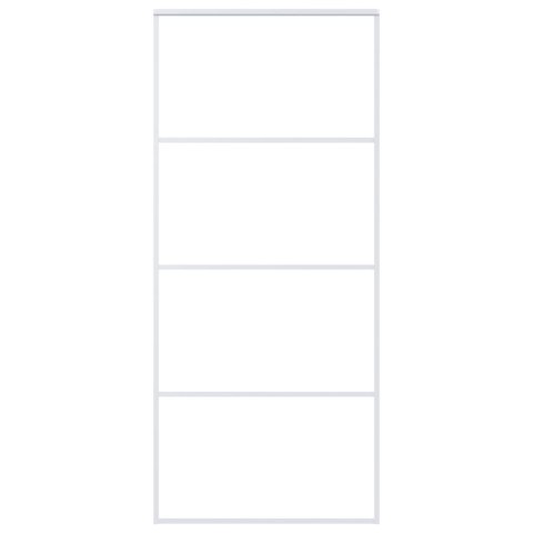 Drzwi przesuwne, szkło ESG i aluminium, 90x205 cm, białe  Lumarko!