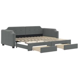 Sofa rozsuwana z szufladami, ciemnoszara, 80x200 cm, tkanina  Lumarko!
