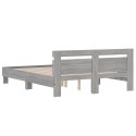 Rama łóżka z wezgłowiem i LED, szary dąb sonoma, 140x190 cm Lumarko!