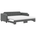 Sofa rozsuwana z materacami, ciemnoszara, 90x200 cm, tkanina  Lumarko!