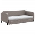 Sofa rozsuwana z szufladami, taupe, 80x200 cm, tkanina  Lumarko!