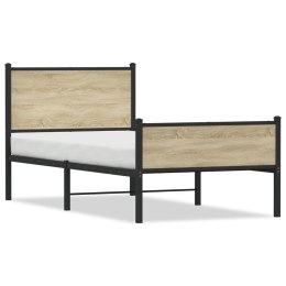 Metalowa rama łóżka, bez materaca, dąb sonoma, 107x203 cm Lumarko!