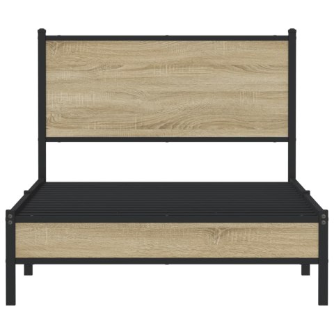 Metalowa rama łóżka, bez materaca, dąb sonoma, 107x203 cm  Lumarko!