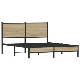 Metalowa rama łóżka, bez materaca, dąb sonoma, 150x200 cm Lumarko!