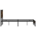 Metalowa rama łóżka z wezgłowiem, przydymiony dąb, 137x190 cm  Lumarko!
