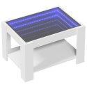 Stolik kawowy z LED, biały 73x53x45 cm, materiał drewnopochodny  Lumarko!