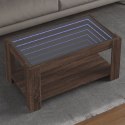 Stolik kawowy z LED, brązowy dąb, 93x53x45 cm  Lumarko!