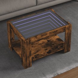 Stolik kawowy z LED, opalany dąb, 73x53x45 cm  Lumarko!