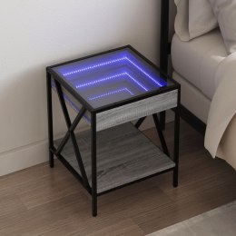 Stolik kawowy z LED Infinity, szary dąb sonoma, 40x40x49 cm  Lumarko!