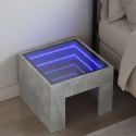 Stolik kawowy z LED Infinity, szarość betonu, 40x40x30 cm  Lumarko!