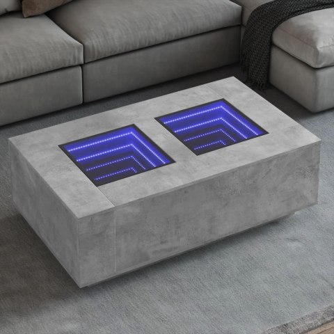 Stolik kawowy z LED Infinity, szarość betonu, 116x69x40 cm  Lumarko!