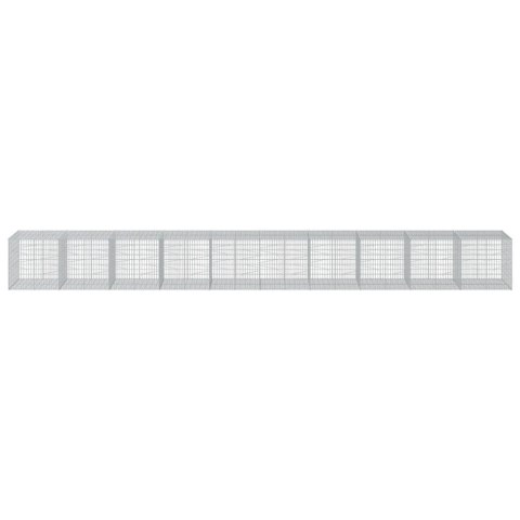 Kosz gabionowy z pokrywą, 1000x100x100 cm, galwanizowane żelazo  Lumarko!