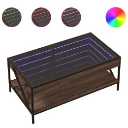 Stolik kawowy z LED Infinity, brązowy dąb, 90x50x38 cm  Lumarko!