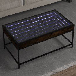 Stolik kawowy z LED Infinity, przydymiony dąb, 90x50x41 cm  Lumarko!