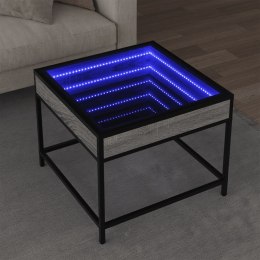 Stolik kawowy z LED Infinity, szary dąb sonoma, 50x50x41 cm  Lumarko!