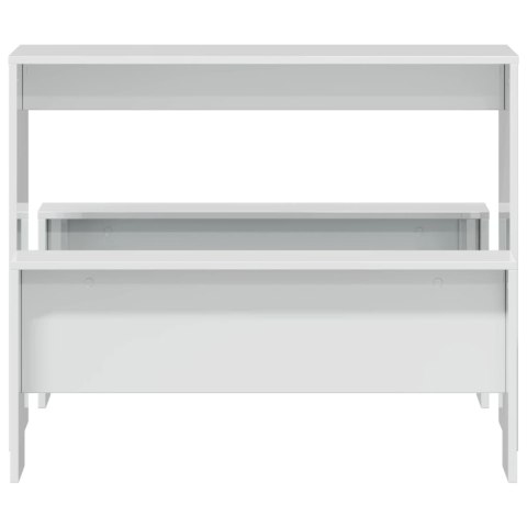 3-częściowy zestaw mebli: stolik i ławki, biały, wysoki połysk  Lumarko!