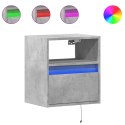 Ścienna szafka TV z LED, szarość betonu, 41x31x45 cm  Lumarko!
