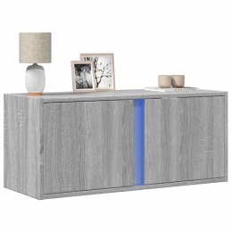 Ścienna szafka TV z LED, szary dąb sonoma, 80x31x35 cm  Lumarko!
