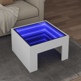 Stolik kawowy z LED Infinity, biały, 50x50x30 cm  Lumarko!