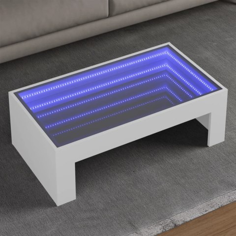 Stolik kawowy z LED Infinity, biały, 90x50x30 cm  Lumarko!