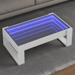 Stolik kawowy z LED Infinity, biały, 90x53x30 cm  Lumarko!