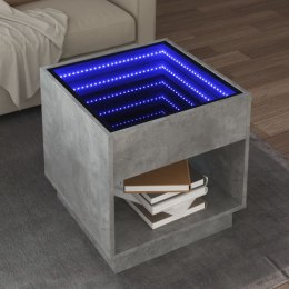 Stolik kawowy z LED Infinity, szarość betonu, 50x50x50 cm  Lumarko!