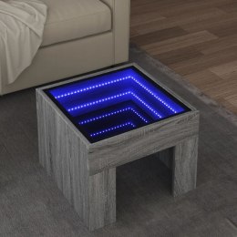 Stolik kawowy z LED Infinity, szary dąb sonoma, 40x40x30 cm  Lumarko!