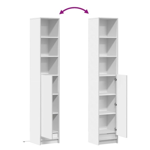 Szafka z LED, biała, 36x32,5x200 cm, materiał drewnopochodny  Lumarko!