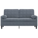 2-osobowa sofa z poduszkami, ciemnoszara, 140 cm, aksamit Lumarko!