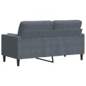 2-osobowa sofa z poduszkami, ciemnoszara, 140 cm, aksamit Lumarko!