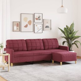 3-osobowa sofa z podnóżkiem winna czerwień 210 cm, tkaniną Lumarko!