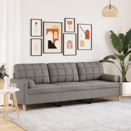 3-osobowa sofa z poduszkami, taupe, 210 cm, obita tkaniną Lumarko!