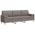 3-osobowa sofa z poduszkami, taupe, 210 cm, obita tkaniną Lumarko!