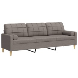 3-osobowa sofa z poduszkami, taupe, 210 cm, obita tkaniną Lumarko!