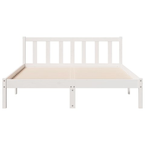 VidaXL Dłuższe łóżko bez materaca, białe, 140x210 cm, drewno sosnowe